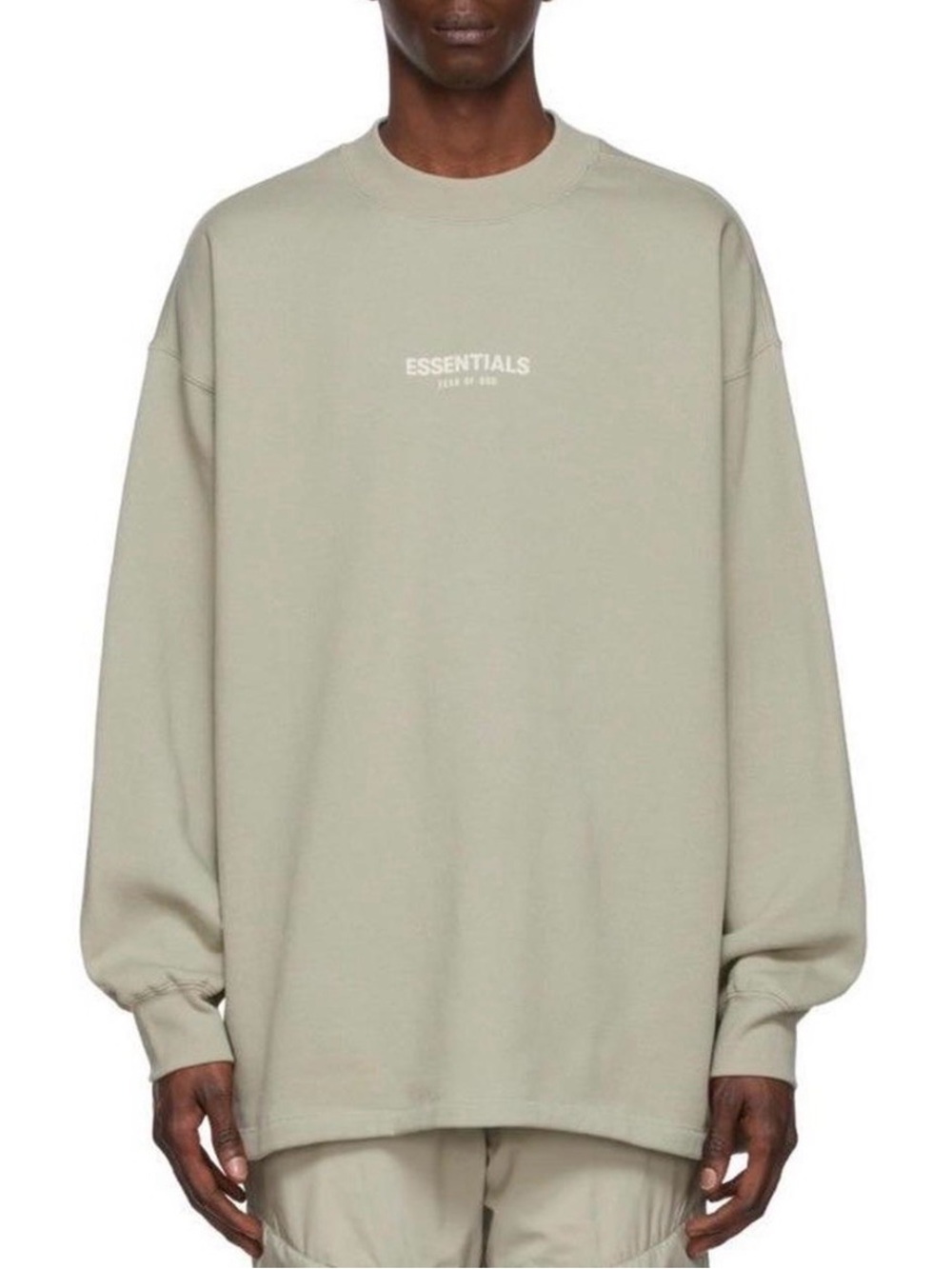 Essentials Oversized Crewneck Sweatshirt in beige color
